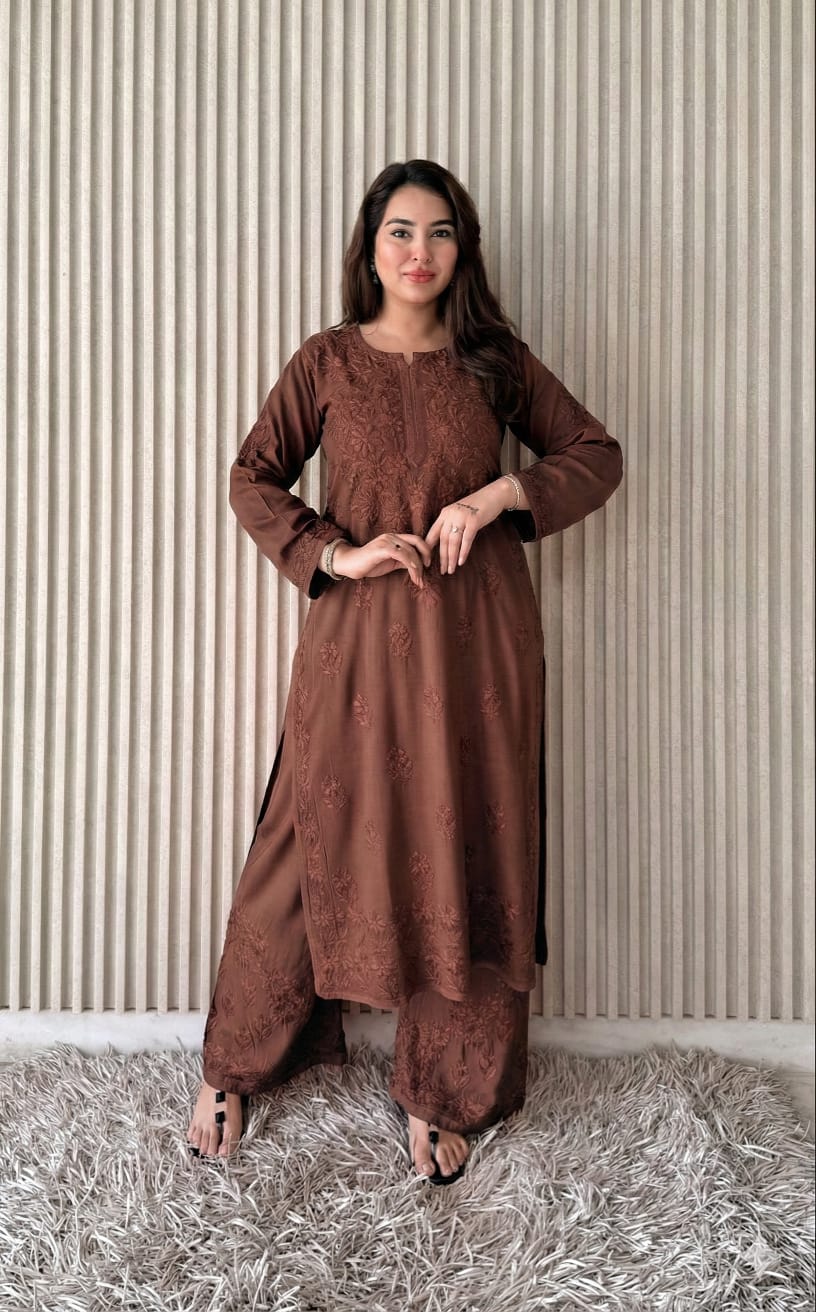 Lucknowi Chikankari Plazo Set